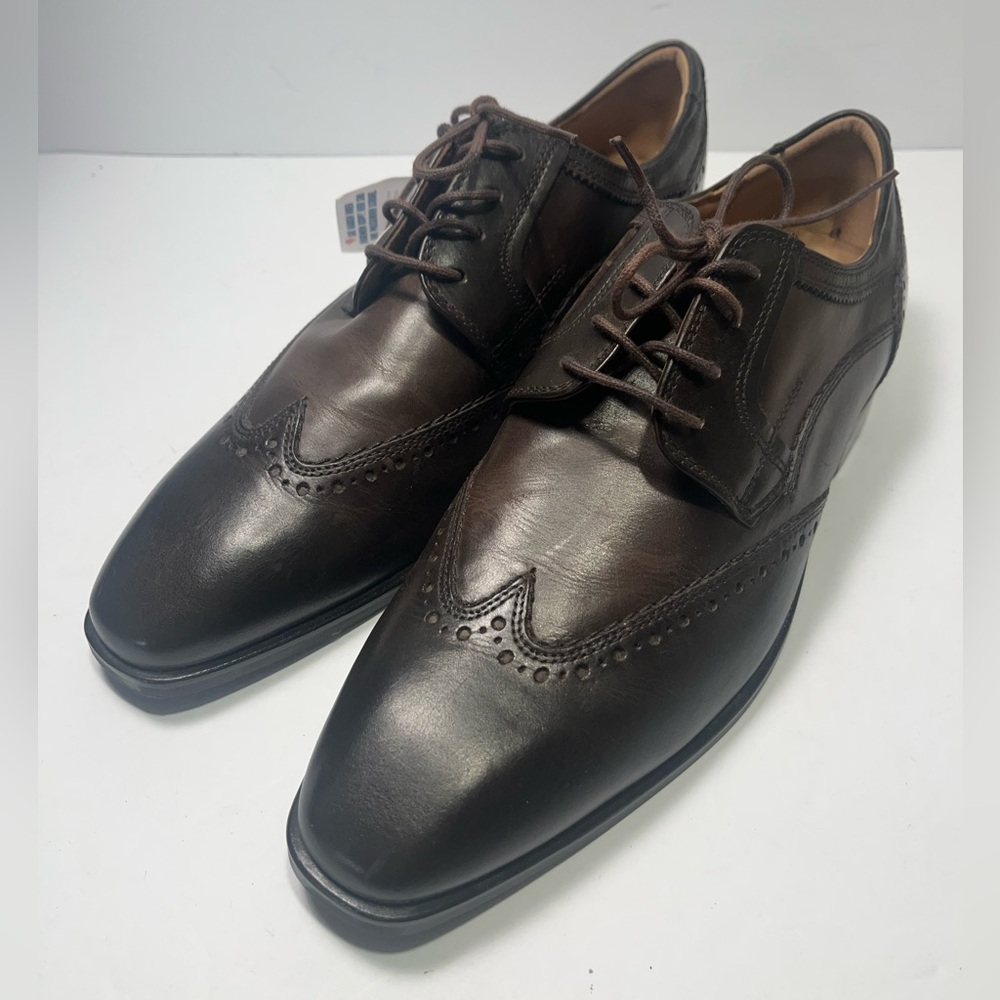 Sioux Brown Leather Lace Up Wingtip Oxford Men's Shoes Size US 7.5 NEW